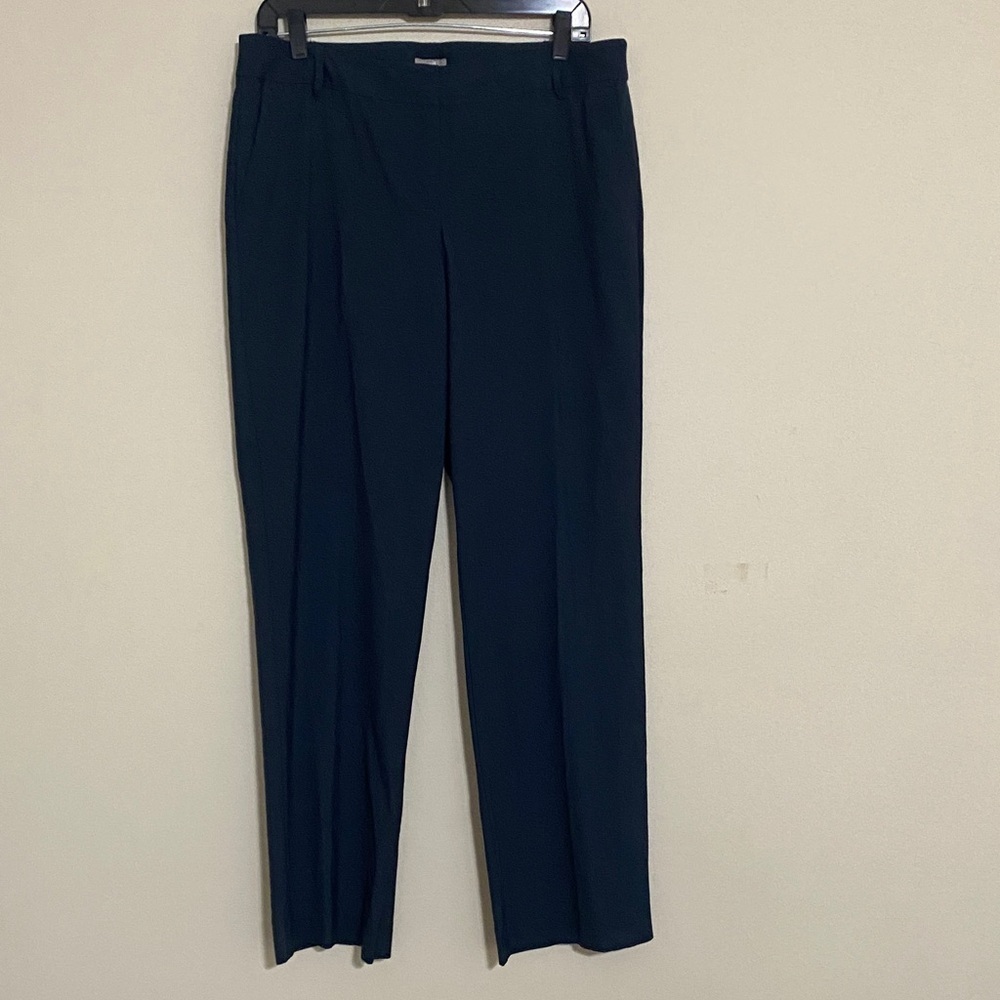 JJill Navy Blue trousers Pants women 12 100% wool lightweight casual retro Y2K
